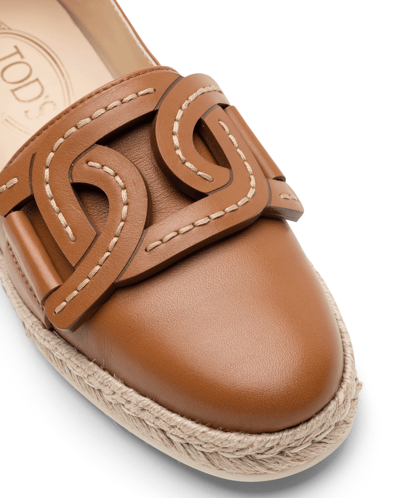 Tod's - Leather Chain Espadrilles Brown –